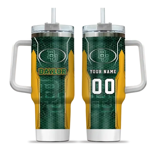 custom baylor bears hexagon armor green curved tumbler best selling.webp