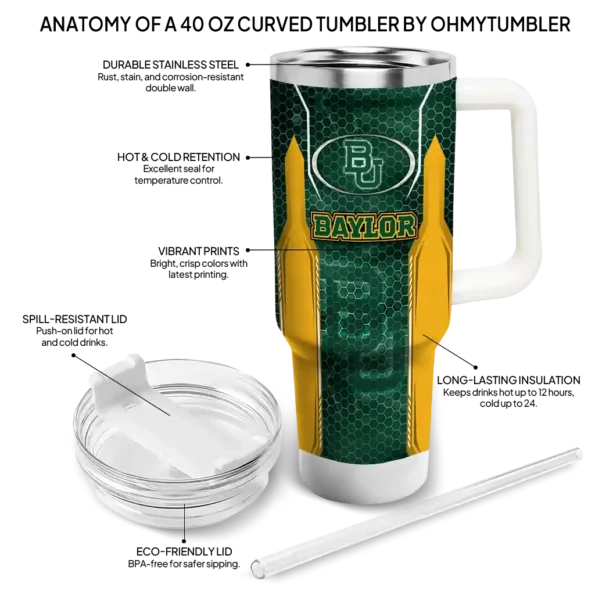 custom baylor bears hexagon armor green curved tumbler new arrival.webp