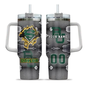 custom baylor bears superman shield green gray curved tumbler best selling.webp