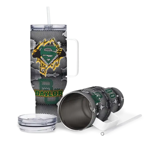 custom baylor bears superman shield green gray curved tumbler high quality.webp
