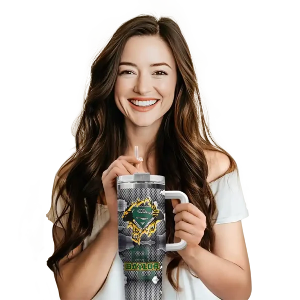 custom baylor bears superman shield green gray curved tumbler premium grade.webp