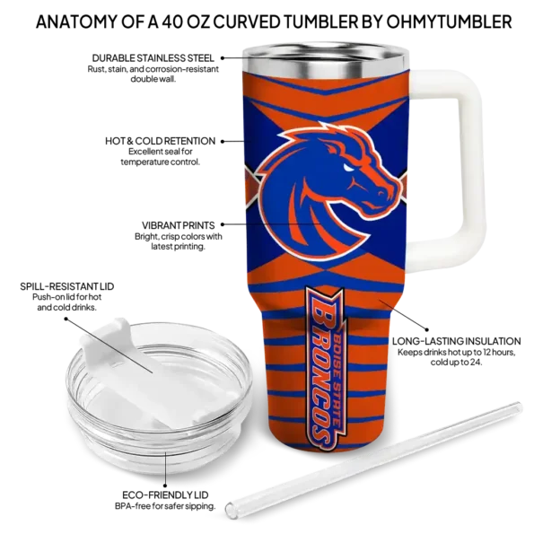 custom boise state broncos chevron layers orange curved tumbler new arrival.webp