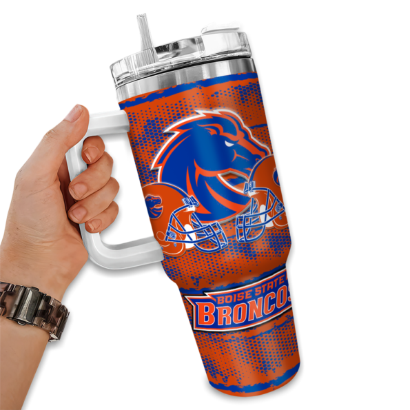 custom boise state broncos honey streaks orange curved tumbler fashion forward.webp