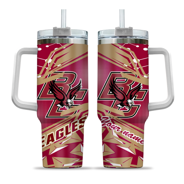 custom boston college eagles abstract paths maroon curved tumbler best selling.webp