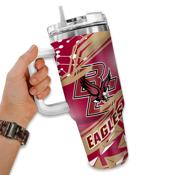 custom boston college eagles abstract paths maroon curved tumbler fashion forward.webp