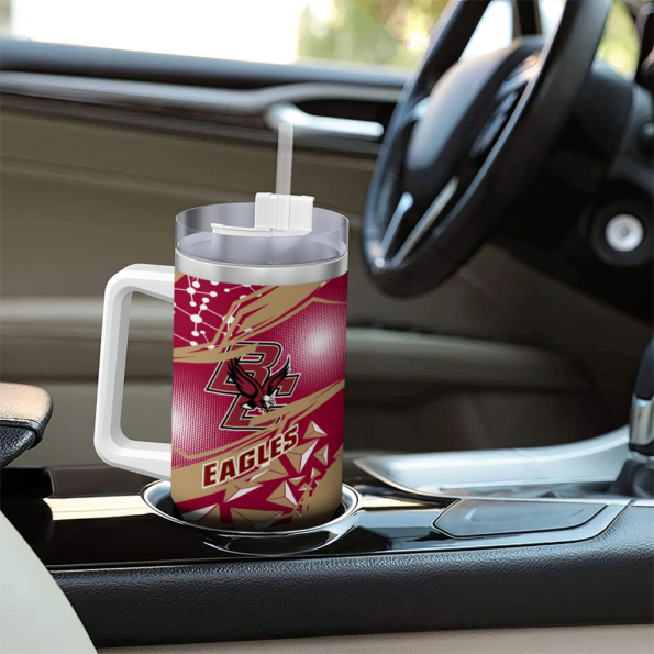 custom boston college eagles abstract paths maroon curved tumbler trendy.webp