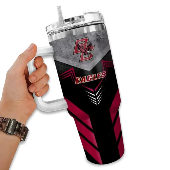 custom boston college eagles arrow armor maroon black curved tumbler fashion forward.webp