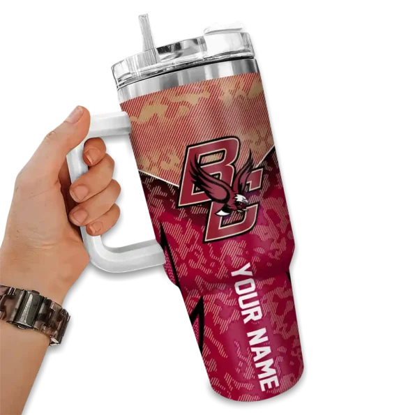 custom boston college eagles chevron stripe maroon curved tumbler fashion forward.webp