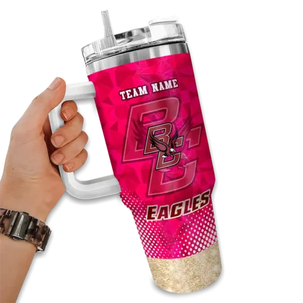 custom boston college eagles geometric prism maroon curved tumbler fashion forward.webp