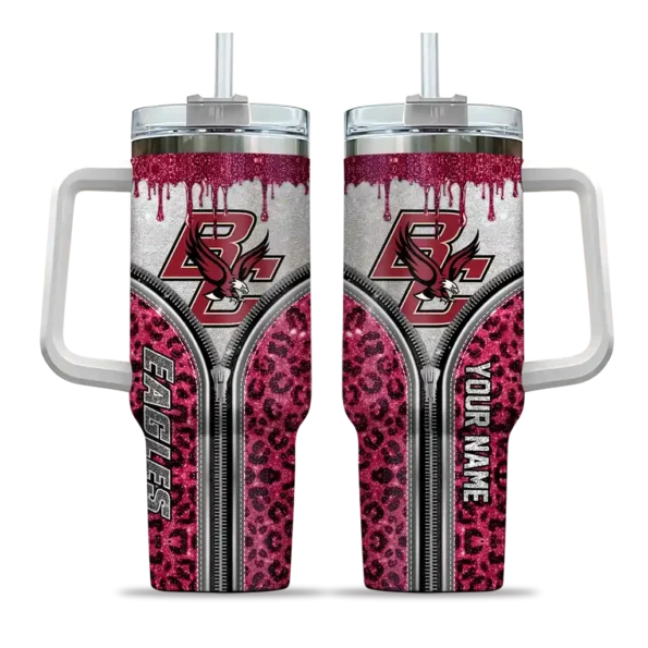 custom boston college eagles leopard zipper maroon curved tumbler best selling.webp