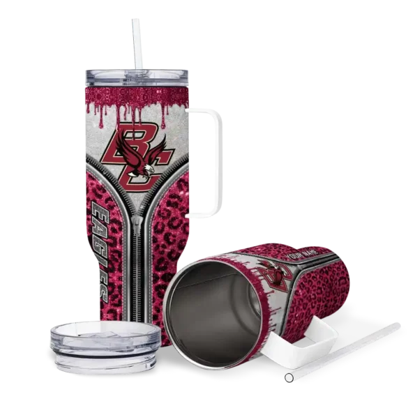 custom boston college eagles leopard zipper maroon curved tumbler high quality.webp