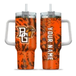 custom bowling green falcons burst swirl orange curved tumbler best selling.webp