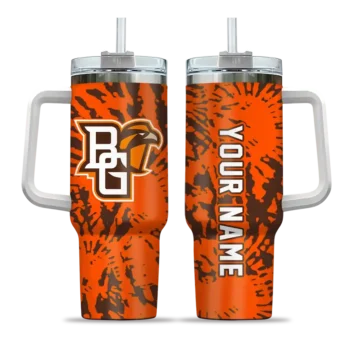 custom bowling green falcons burst swirl orange curved tumbler best selling.webp