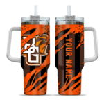 custom bowling green falcons claw cut orange black curved tumbler best selling.webp
