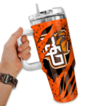 custom bowling green falcons claw cut orange black curved tumbler best selling.webp