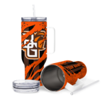 custom bowling green falcons claw cut orange black curved tumbler best selling.webp