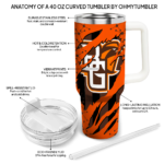 custom bowling green falcons claw cut orange black curved tumbler best selling.webp