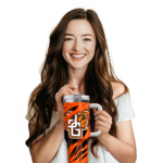 custom bowling green falcons claw cut orange black curved tumbler best selling.webp