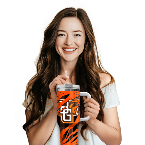 custom bowling green falcons claw cut orange black curved tumbler premium grade.webp