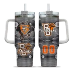 custom bowling green falcons superman shield orange gray curved tumbler best selling.webp