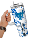custom buffalo bulls camo mashup royal blue white curved tumbler best selling.webp