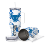 custom buffalo bulls camo mashup royal blue white curved tumbler best selling.webp