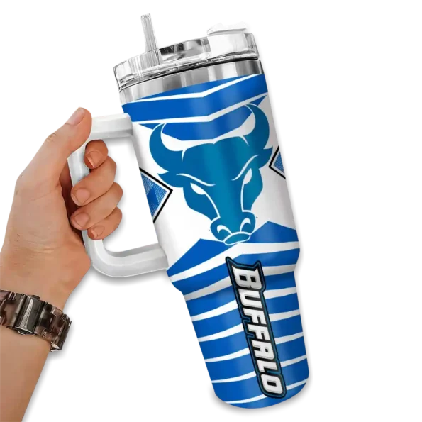 custom buffalo bulls chevron layers royal blue curved tumbler fashion forward.webp