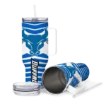 custom buffalo bulls chevron layers royal blue curved tumbler best selling.webp