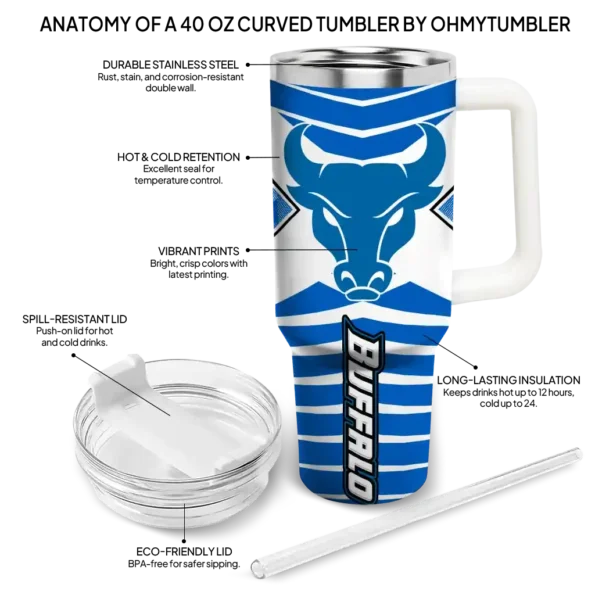 custom buffalo bulls chevron layers royal blue curved tumbler new arrival.webp