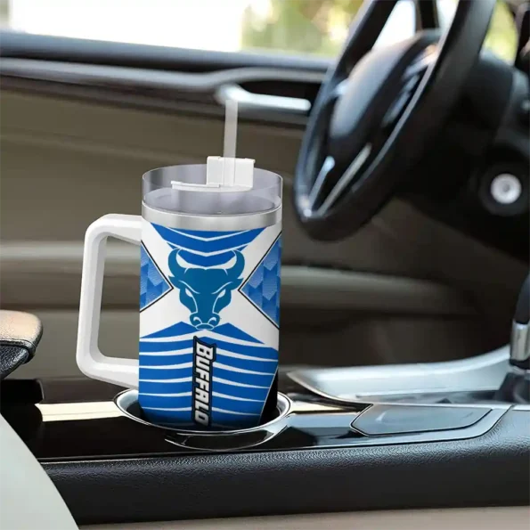 custom buffalo bulls chevron layers royal blue curved tumbler trendy.webp