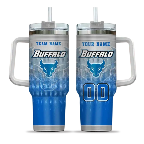 custom buffalo bulls gradient dots royal blue curved tumbler best selling.webp