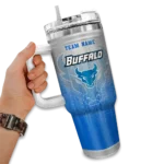 custom buffalo bulls gradient dots royal blue curved tumbler best selling.webp