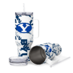 custom byu cougars camo mashup blue white curved tumbler best selling.webp