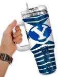 custom byu cougars chevron layers blue curved tumbler best selling.webp