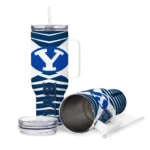 custom byu cougars chevron layers blue curved tumbler best selling.webp