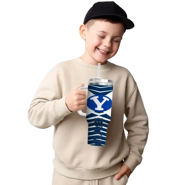 custom byu cougars chevron layers blue curved tumbler latest model.webp