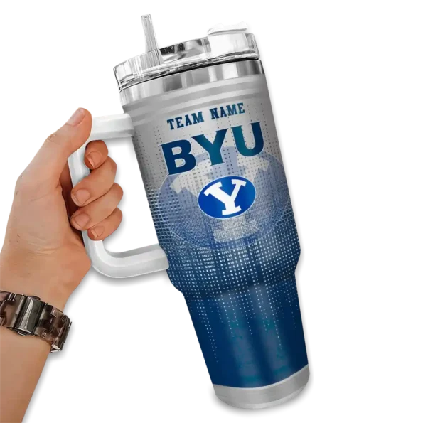 custom byu cougars gradient dots blue curved tumbler fashion forward.webp