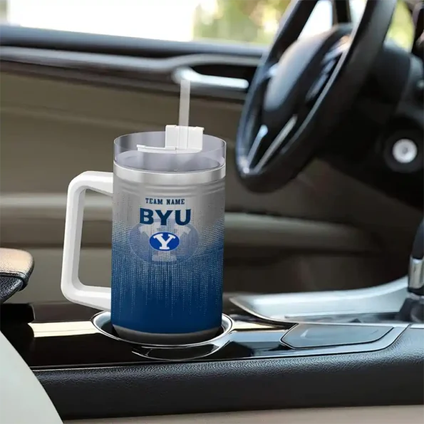 custom byu cougars gradient dots blue curved tumbler trendy.webp