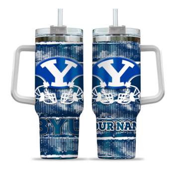 custom byu cougars honey streaks blue curved tumbler best selling.webp
