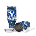 custom byu cougars honey streaks blue curved tumbler best selling.webp