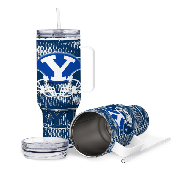 custom byu cougars honey streaks blue curved tumbler high quality.webp
