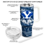 custom byu cougars honey streaks blue curved tumbler best selling.webp