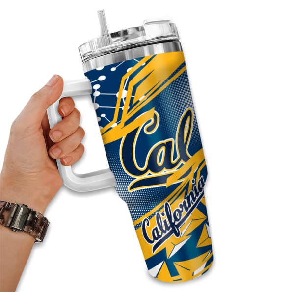 custom california golden bears abstract paths blue curved tumbler fashion forward.webp