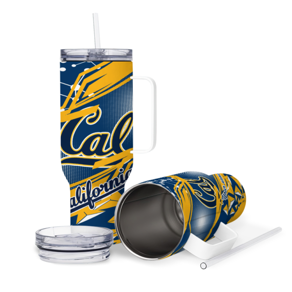custom california golden bears abstract paths blue curved tumbler high quality.webp