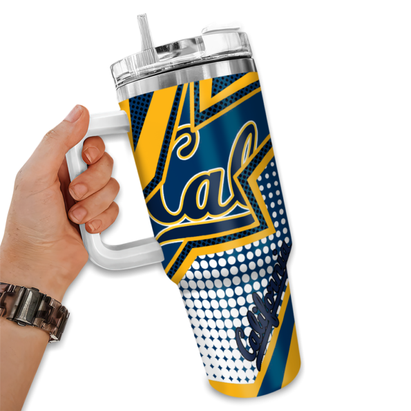 custom california golden bears arrow burst blue curved tumbler fashion forward.webp