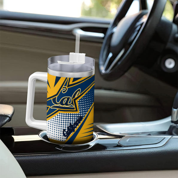 custom california golden bears arrow burst blue curved tumbler trendy.webp