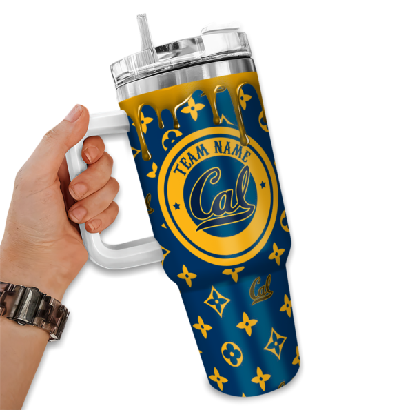 custom california golden bears bullseye drips blue curved tumbler fashion forward.webp