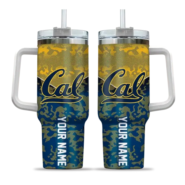 custom california golden bears chevron stripe blue curved tumbler best selling.webp
