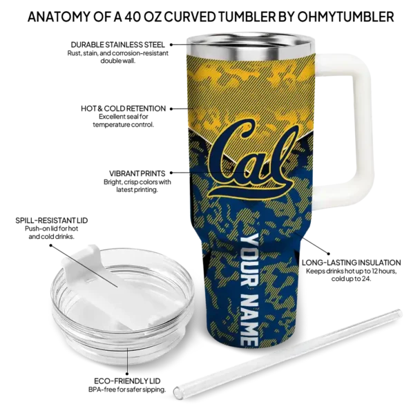 custom california golden bears chevron stripe blue curved tumbler new arrival.webp