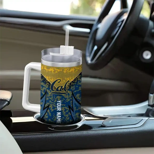 custom california golden bears chevron stripe blue curved tumbler trendy.webp